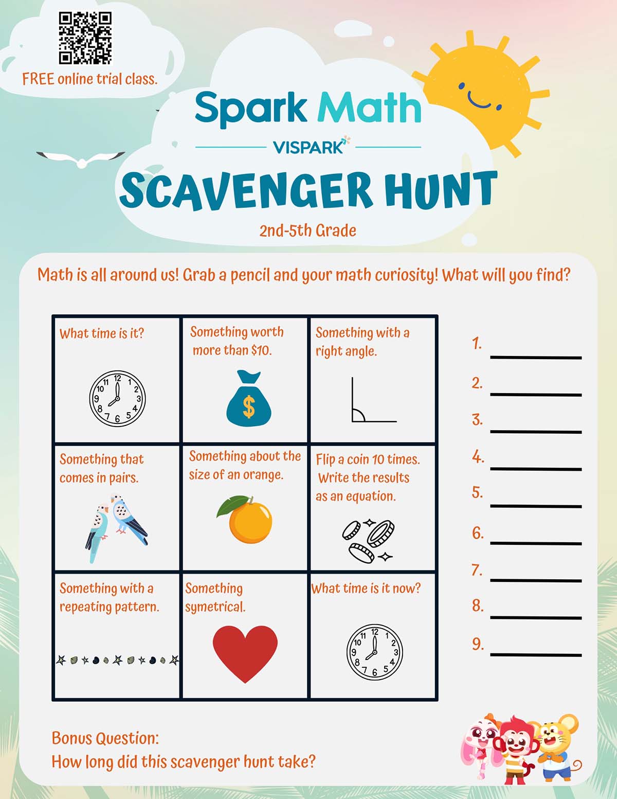Scavenger Hunt Math Worksheet 2nd Grade 3rd Grade 4th Grade 5th Grade